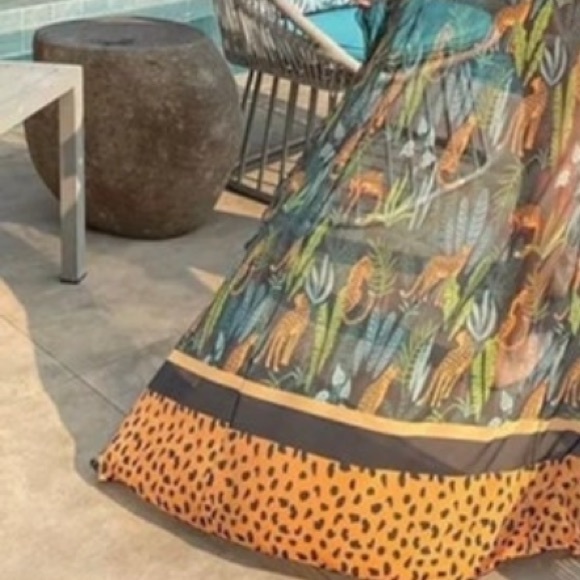 new Leopardess Swim Set Small one-piece swimsuit + cover-up resort-wrap / robe - Picture 14 of 16